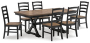 Wildenauer Brown/Black Dining Table and 6 Chairs - DMV FurnitureDining Room Set