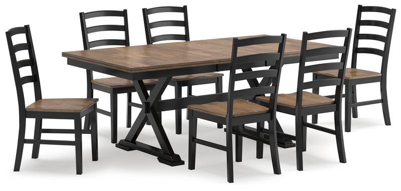Wildenauer Brown/Black Dining Table and 6 Chairs - DMV FurnitureDining Room Set