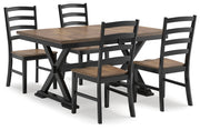 Wildenauer Dining Table and 4 Chairs in Brown/Black from Ashley - DMV Furniture