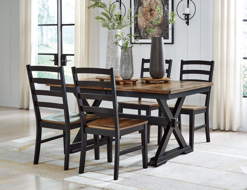 Wildenauer Dining Table and 4 Chairs in Brown/Black from Ashley - DMV Furniture
