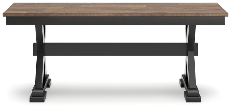 Wildenauer Dining Table and 6 Chairs and Bench in Brown/Black from Ashley - DMV Furniture