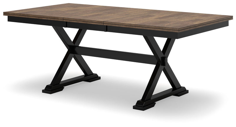 Wildenauer Dining Table and 6 Chairs and Bench in Brown/Black from Ashley - DMV Furniture