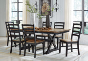 Wildenauer Dining Table and 6 Chairs in Brown/Black from Ashley - DMV Furniture