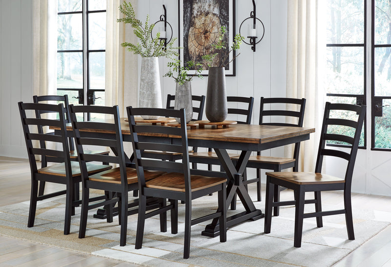 Wildenauer Dining Table and 8 Chairs in Brown/Black from Ashley - DMV Furniture
