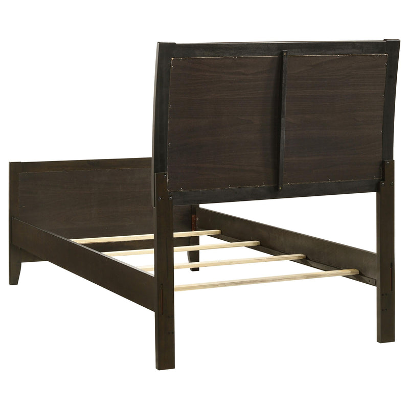 Wilkes 51-inch Upholstered Twin Bed Dark Cocoa - 224421T