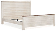 Willowton King Panel Bed with Dresser and Nightstand in Whitewash - PKG020111