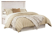 Willowton Queen/Full Panel Headboard Bed with Dresser in Whitewash from Ashley - DMV Furniture
