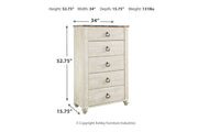 Willowton Two - tone Chest of Drawers - DMV FurnitureChest
