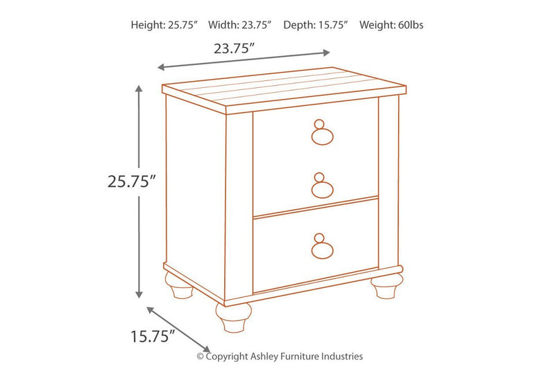 Willowton Two - tone Nightstand - DMV FurnitureNightstand