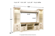Willowton Whitewash 4 - Piece Entertainment Center - DMV FurnitureEntertainment Center
