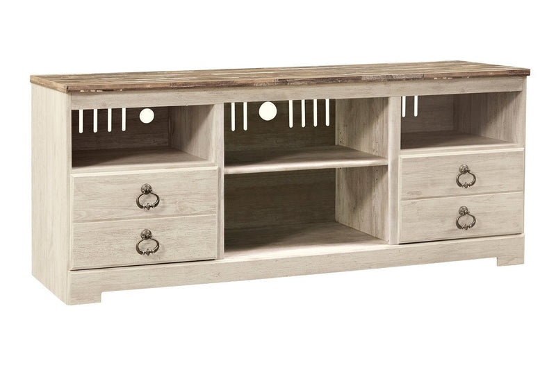 Willowton Whitewash 4 - Piece Entertainment Center - DMV FurnitureEntertainment Center
