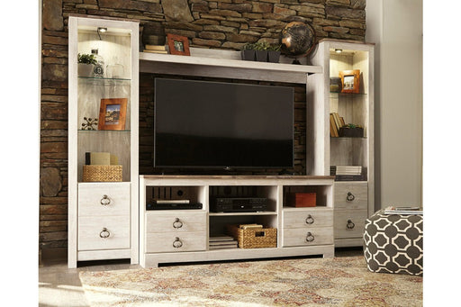 Willowton Whitewash 4 - Piece Entertainment Center - DMV FurnitureEntertainment Center