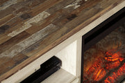 Willowton Whitewash 64" TV Stand with Electric Fireplace - DMV FurnitureTV Stand