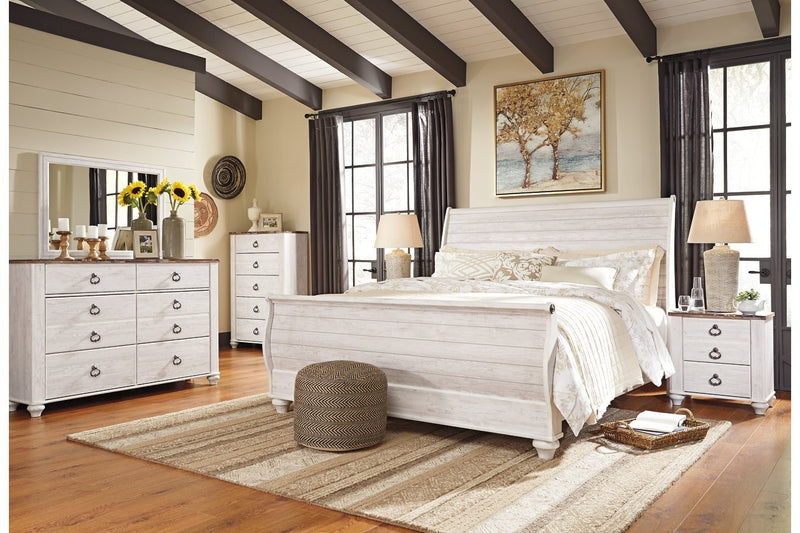 Willowton Whitewash Bedroom Mirror - DMV FurnitureMirror