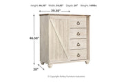 Willowton Whitewash Dressing Chest - DMV FurnitureChest