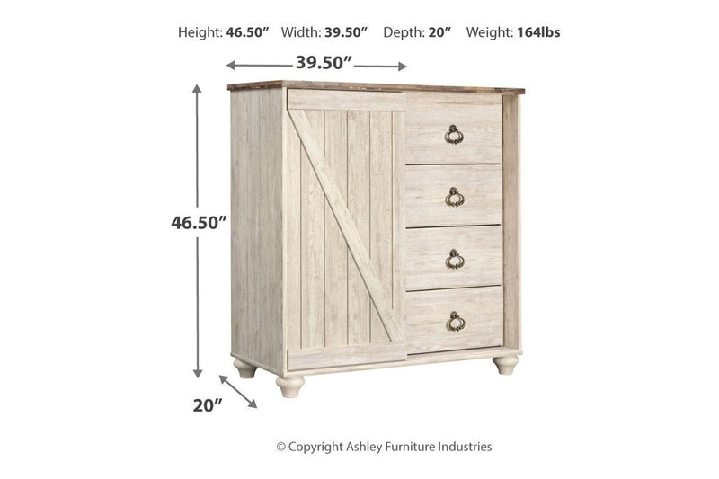 Willowton Whitewash Dressing Chest - DMV FurnitureChest
