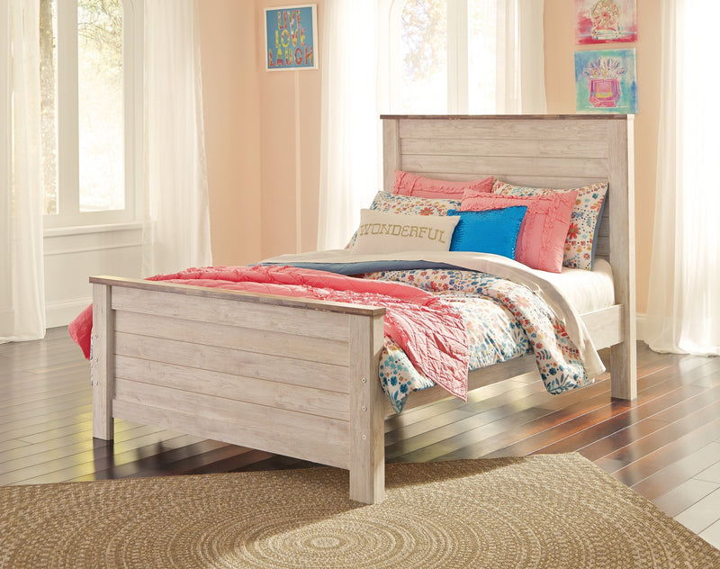 Willowton Whitewash Full Panel Bed - DMV FurnitureFull Bed