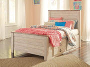 Willowton Whitewash Full Under Bed Storage Platform Bed - DMV FurnitureFull Bed