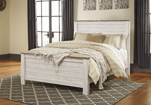 Willowton Whitewash Queen Panel Bed - DMV FurnitureQueen Bed