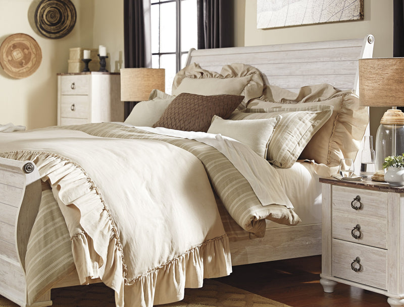 Willowton Whitewash Sleigh Bedroom Set - DMV FurnitureBedroom Set