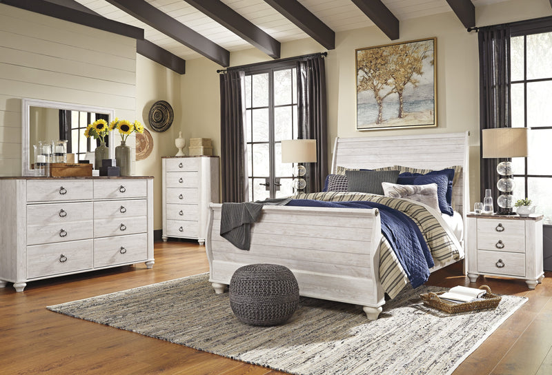 Willowton Whitewash Sleigh Bedroom Set - DMV FurnitureBedroom Set