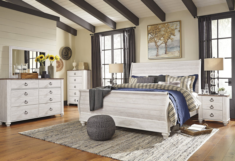 Willowton Whitewash Sleigh Bedroom Set - DMV FurnitureBedroom Set