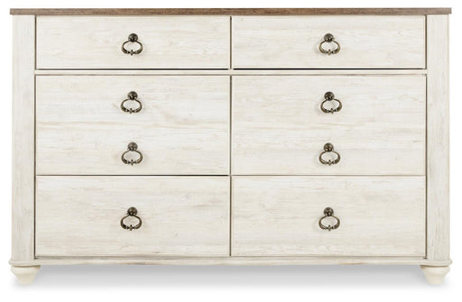 Willowton Whitewash Twin Panel Bed and Dresser - B267B53