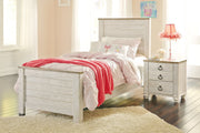 Willowton Whitewash Twin Panel Bed - DMV FurnitureTwin Bed