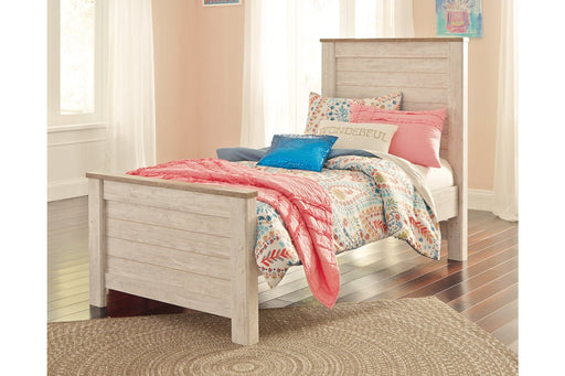 Willowton Whitewash Twin Panel Bed - DMV FurnitureTwin Bed