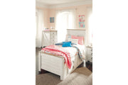 Willowton Whitewash Twin Panel Bed with 2 Storage Drawers - DMV FurnitureTwin Bed
