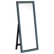 Windrose 28 x 67 Inch Tempered LED Standing Mirror Black - 960962