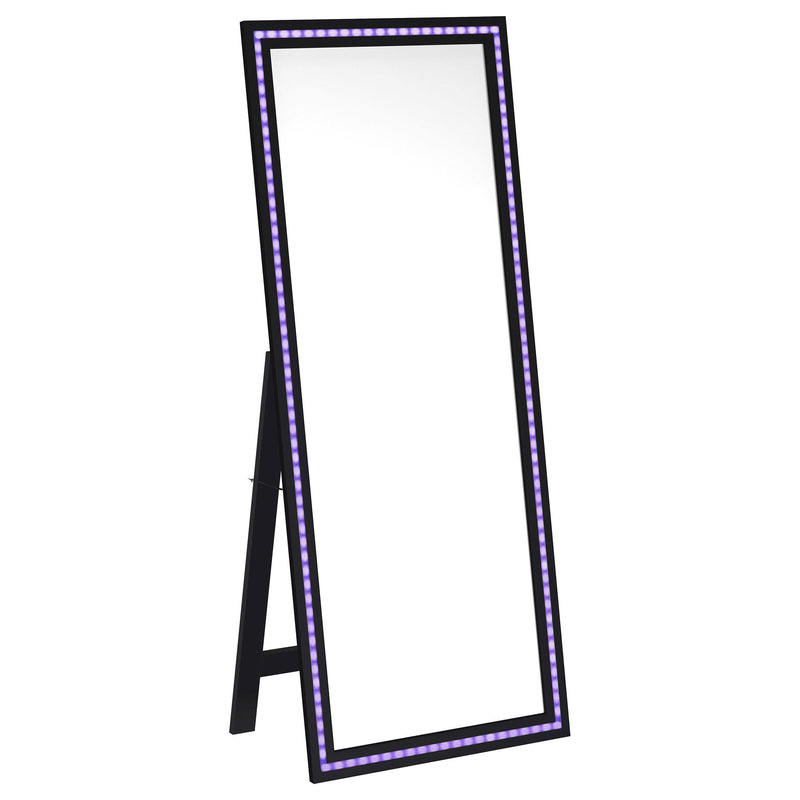 Windrose 28 x 67 Inch Tempered LED Standing Mirror Black - 960962