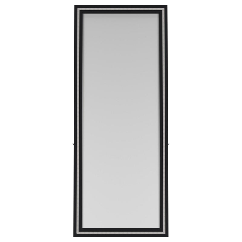 Windrose 28 x 67 Inch Tempered LED Standing Mirror Black - 960962