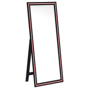 Windrose 28 x 67 Inch Tempered LED Standing Mirror Black - 960962