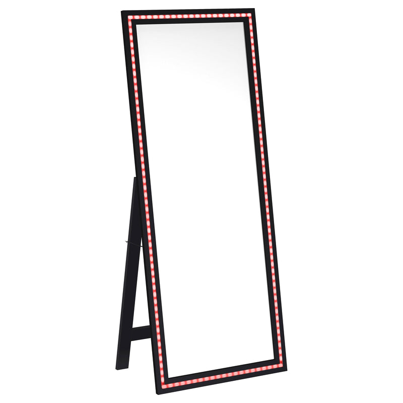 Windrose 28 x 67 Inch Tempered LED Standing Mirror Black - 960962