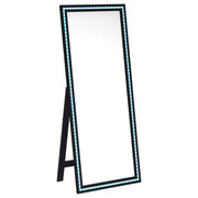 Windrose 28 x 67 Inch Tempered LED Standing Mirror Black - 960962