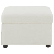 Winter Upholstered Hydraulic Lift Top Storage Ottoman Beige - 904134