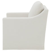 Winter Upholstered Sloped Arm Accent Swivel Chair Beige - 904133