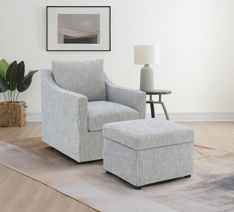 Winter Upholstered Sloped Arm Accent Swivel Chair Grey - 904137