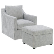 Winter Upholstered Sloped Arm Accent Swivel Chair Grey - 904137