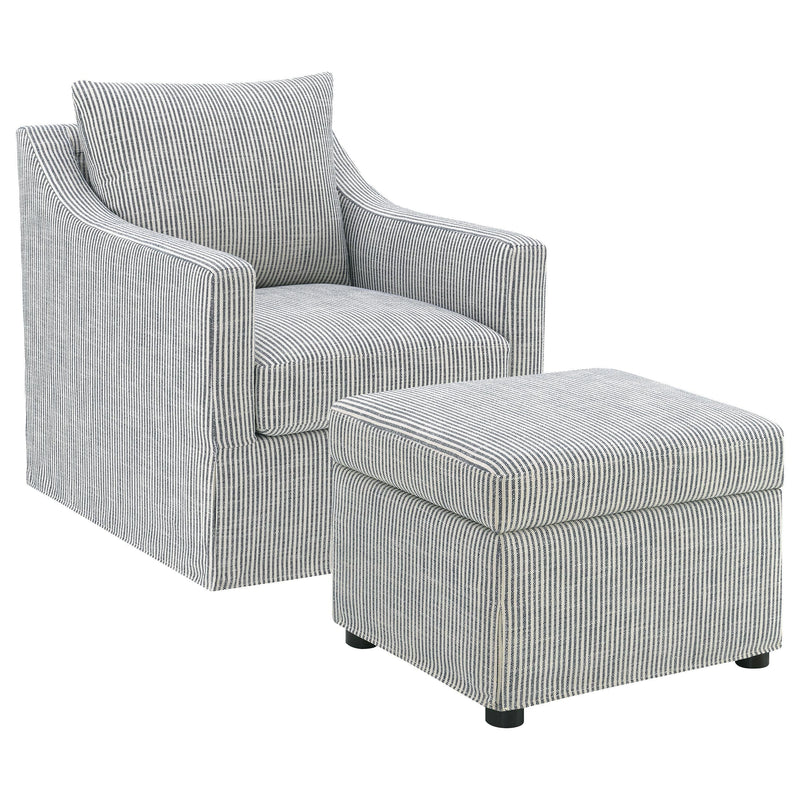 Winter Upholstered Sloped Arm Accent Swivel Chair Grey - 904137