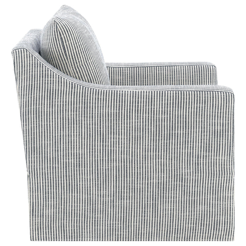 Winter Upholstered Sloped Arm Accent Swivel Chair Grey - 904137