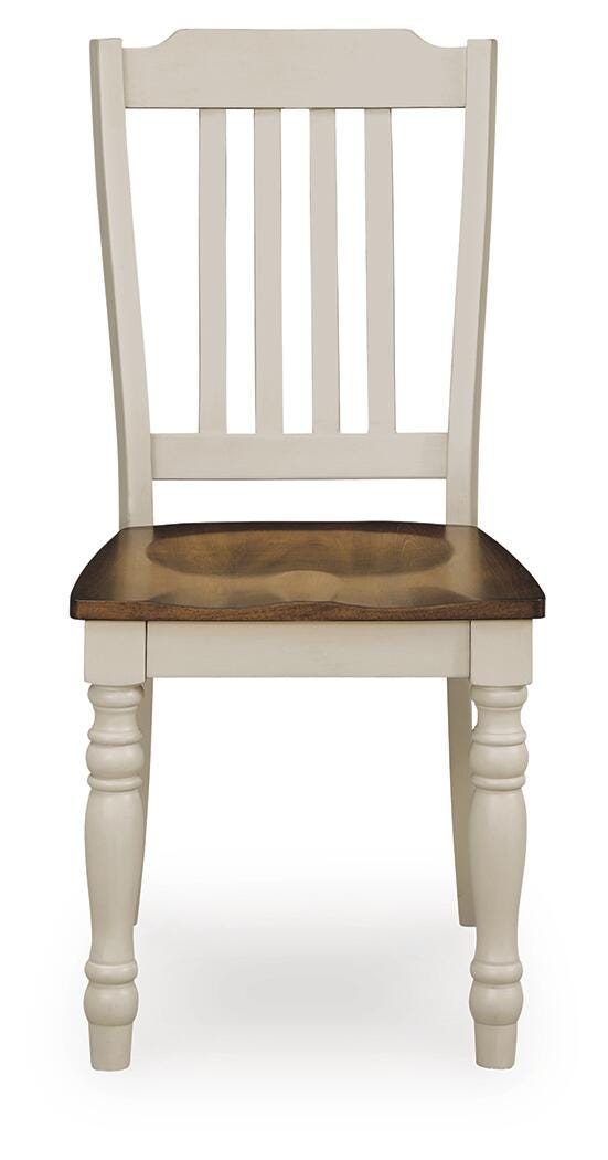 Wirloni Antique White/Brown Dining Chair, Set of 2 - PCD616-01