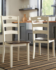 Woodanville Cream/Brown Dining Chair (Set of 2) - D335-01X2