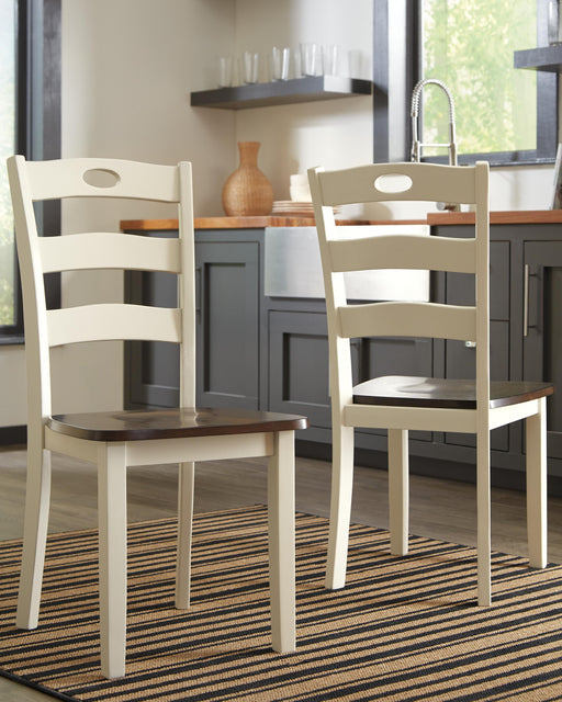 Woodanville Cream/Brown Dining Chair (Set of 2) - D335-01X2