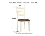 Woodanville Cream/Brown Dining Chair (Set of 2) - D335-01X2
