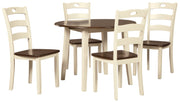 Woodanville Cream/Brown 5 - Piece Drop Leaf Dining Set - DMV FurnitureDining Room Set