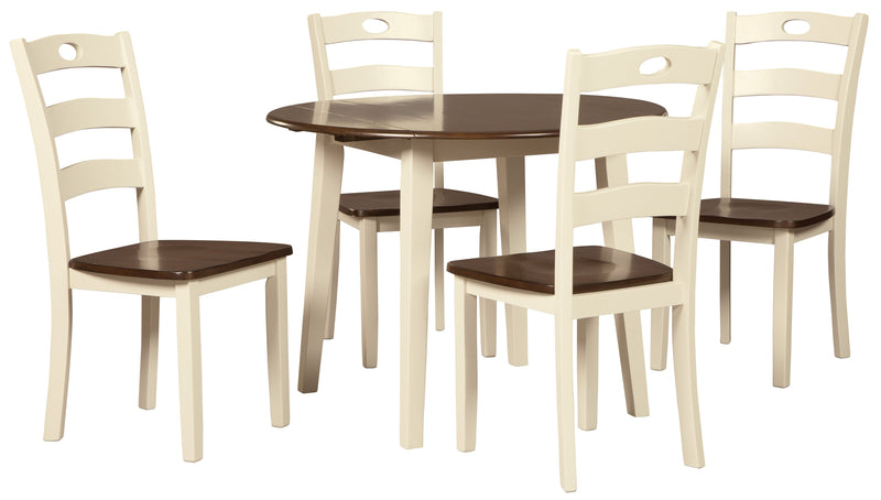 Woodanville Cream/Brown 5 - Piece Drop Leaf Dining Set - DMV FurnitureDining Room Set