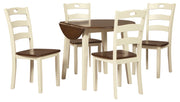 Woodanville Cream/Brown 5 - Piece Drop Leaf Dining Set - DMV FurnitureDining Room Set