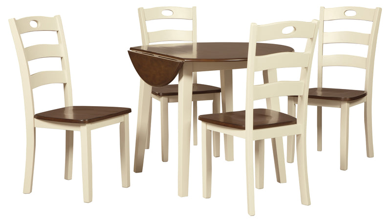Woodanville Cream/Brown 5 - Piece Drop Leaf Dining Set - DMV FurnitureDining Room Set